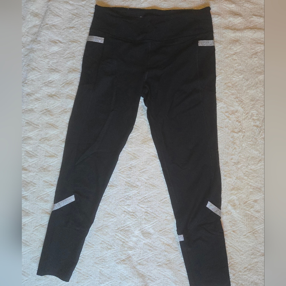 Victoria's Secret Black Leggings with Silver Accents And Pockets